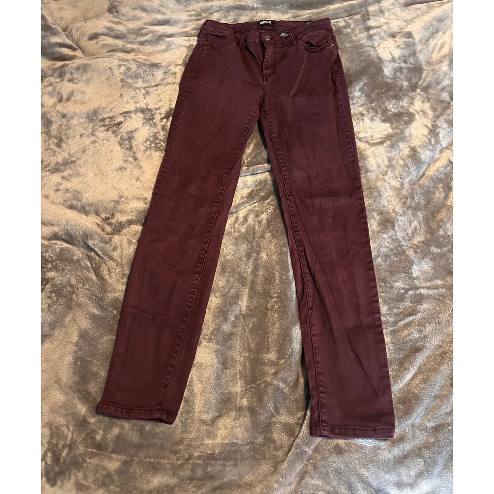 Buffalo David Bitton Royal Skinny Jeans Mens 29 Burgundy Maroon Mid Rise Stretch